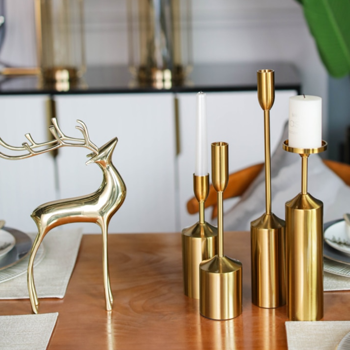 Regal Golden Candle Holders