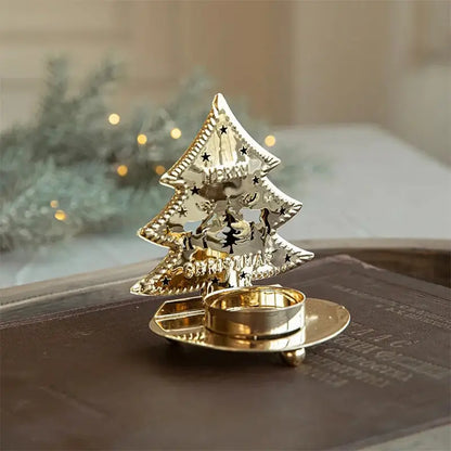 Gold Christmas Candle Holder