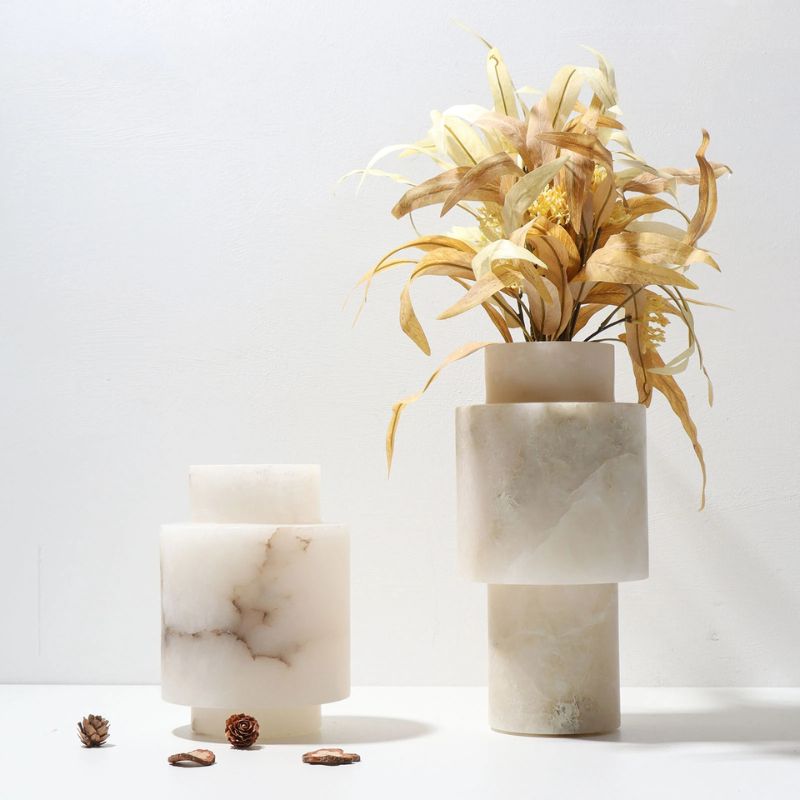 Scandinavian White Onyx Vases