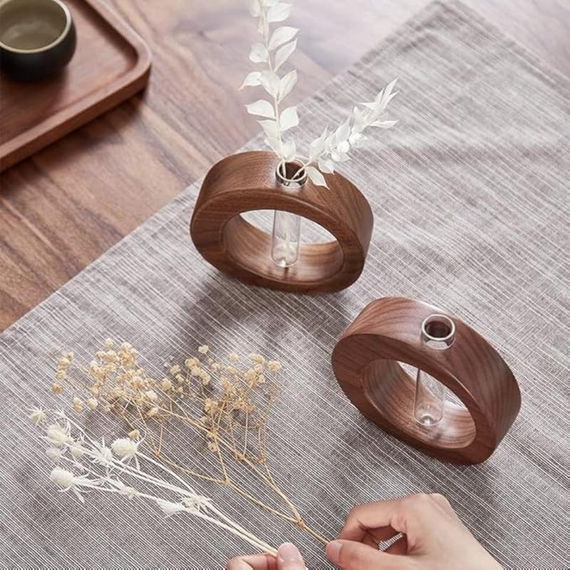 Wooden Hydroponic Vase