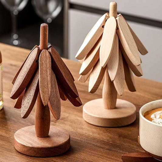 Wooden Tree Coaster Set