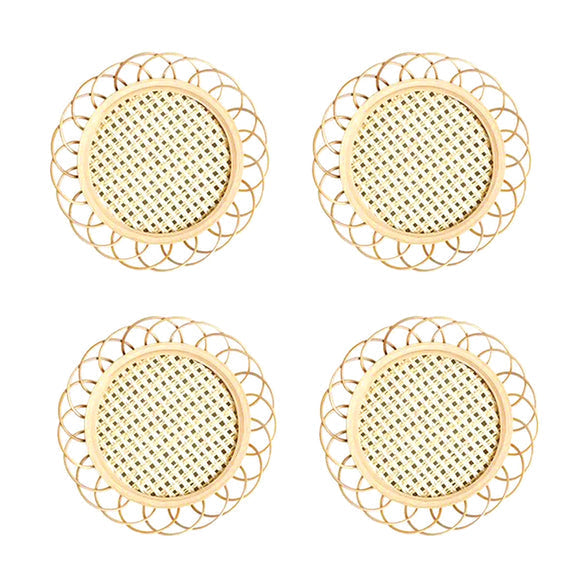 Bamboo Coaster Set with Eco-Friendly Design and Non-Slip Base - Perfect for Home or Office by EcoHome