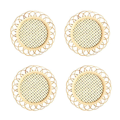 Bamboo Coaster Set with Eco-Friendly Design and Non-Slip Base - Perfect for Home or Office by EcoHome