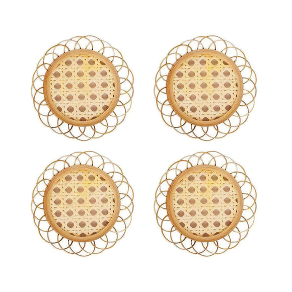 Bamboo Coaster Set with Eco-Friendly Design and Non-Slip Base - Perfect for Home or Office by EcoHome