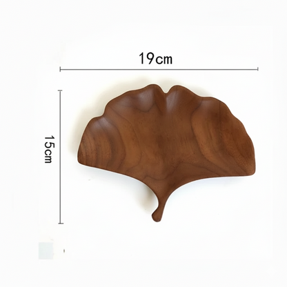 Hand-Carved Walnut Leaf Trays