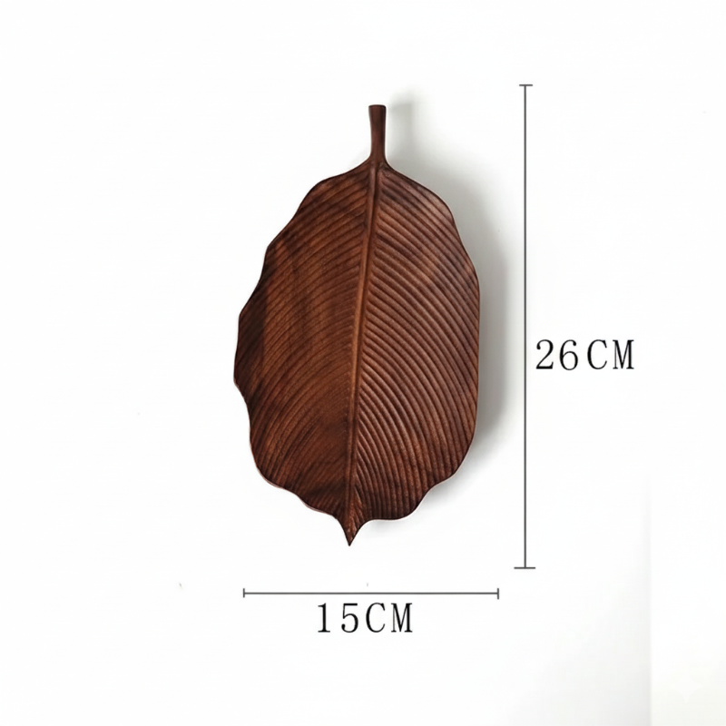 Hand-Carved Walnut Leaf Trays
