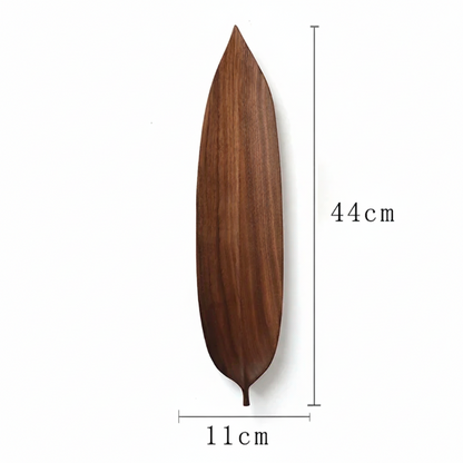 Hand-Carved Walnut Leaf Trays