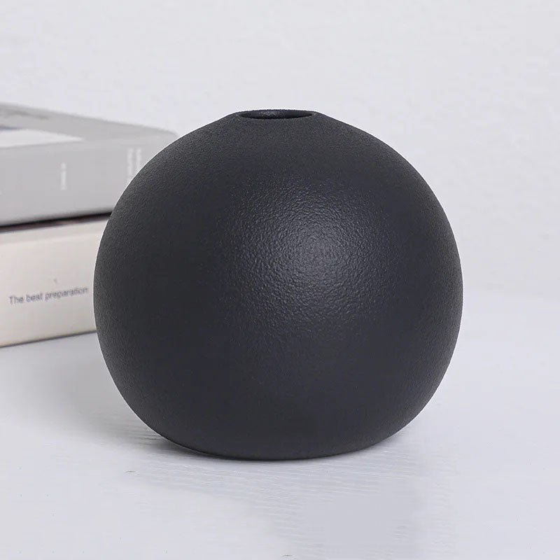 Round Black Vases