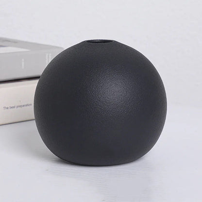 Round Black Vases