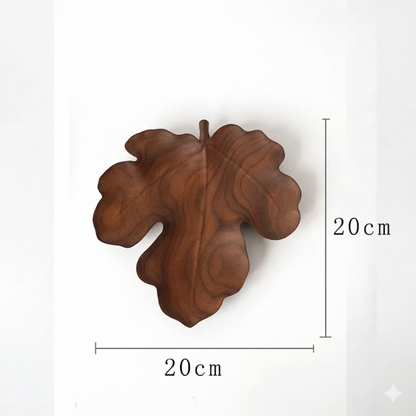 Hand-Carved Walnut Leaf Trays