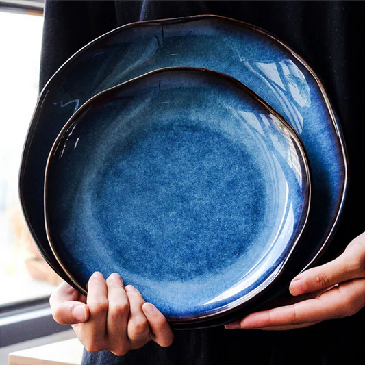 Moonlit Azure Ceramic Plate