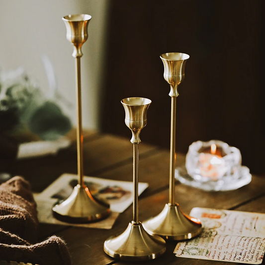 Nostalgic Bronze Candle Holders