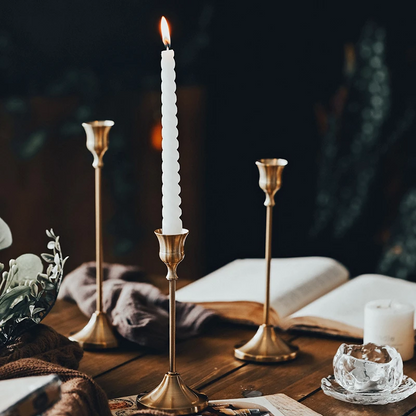 Nostalgic Bronze Candle Holders