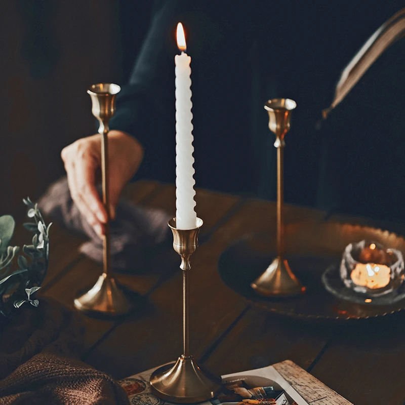 Nostalgic Bronze Candle Holders