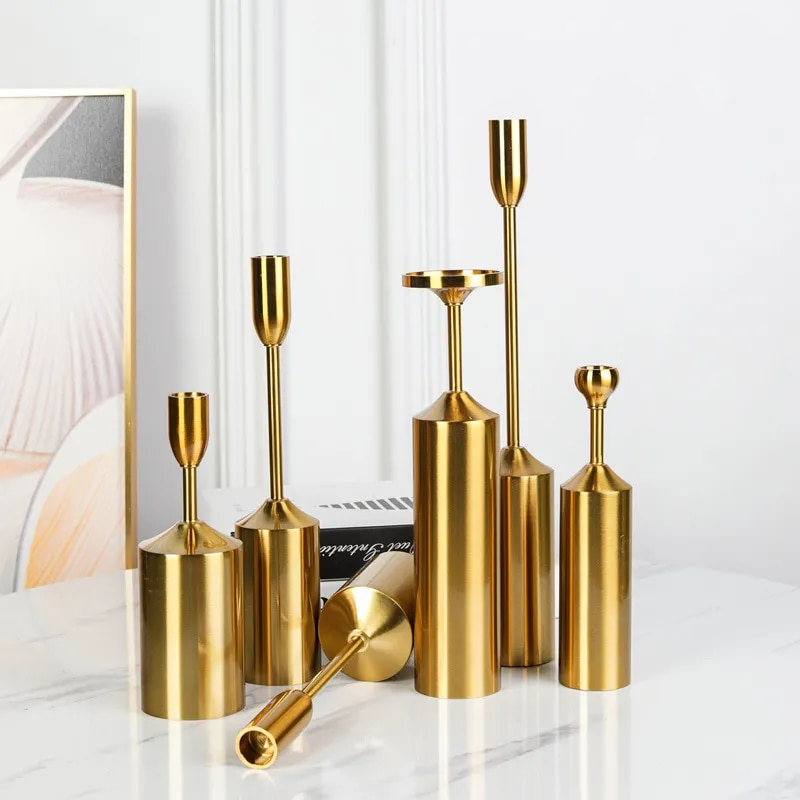 Regal Golden Candle Holders