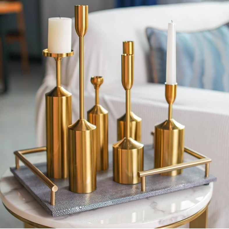 Regal Golden Candle Holders