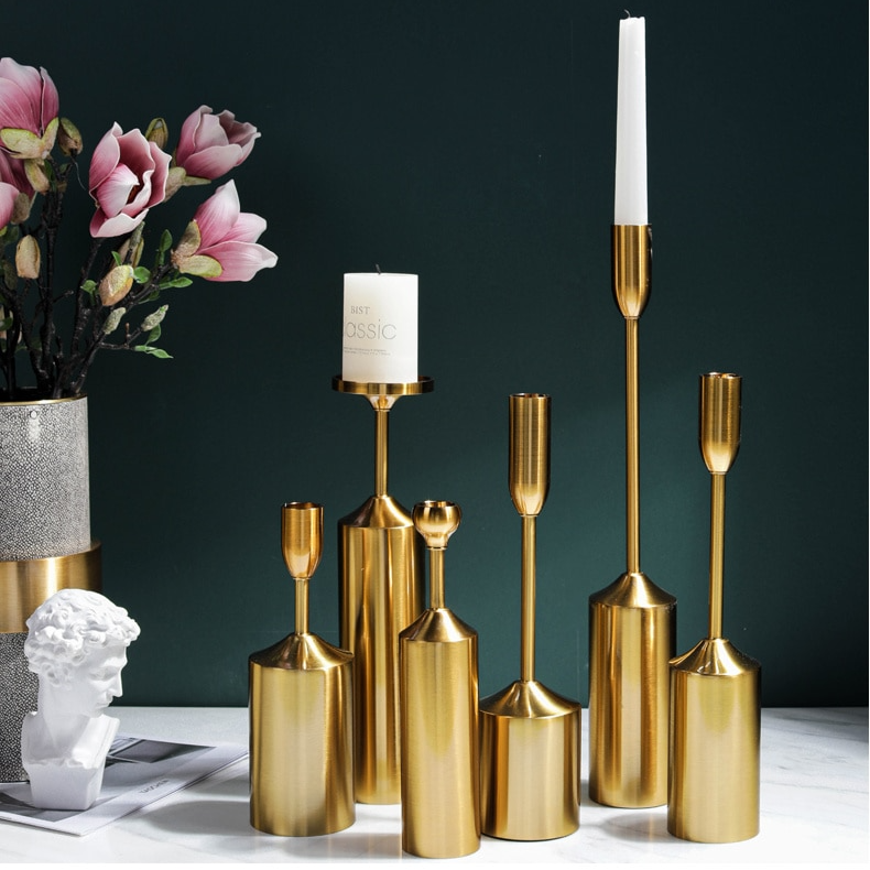 Regal Golden Candle Holders