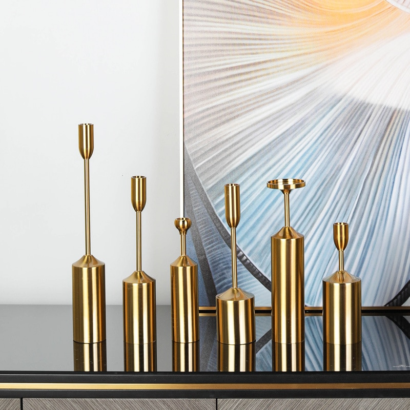 Regal Golden Candle Holders
