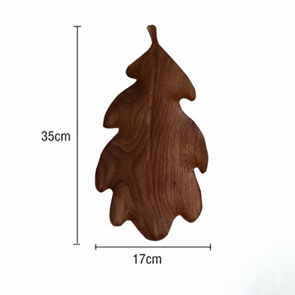 Hand-Carved Walnut Leaf Trays