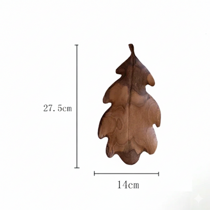 Hand-Carved Walnut Leaf Trays