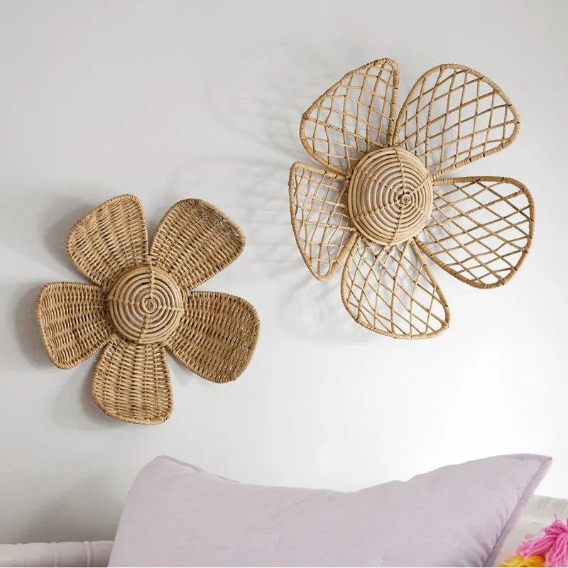 Woven Rattan Wall Flowers