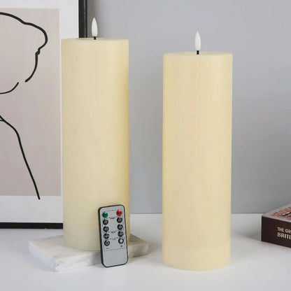 Tall Waterproof LED Flameless Candles (Set of 2)