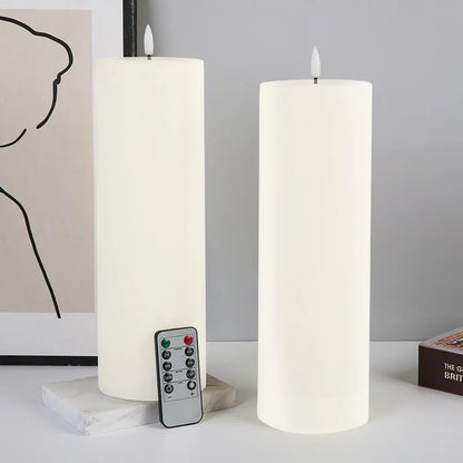 Tall Waterproof LED Flameless Candles (Set of 2)