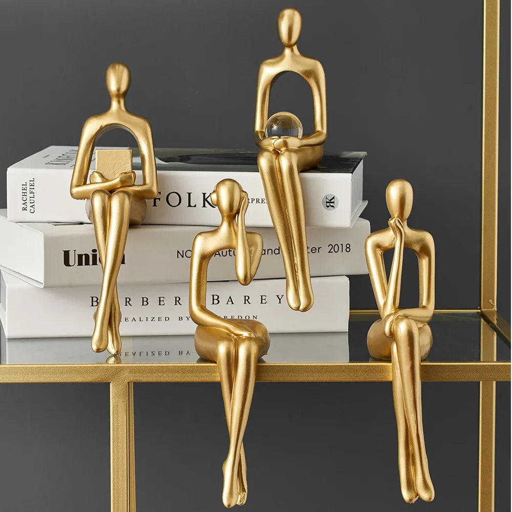 Bling Gold Abstract Figurines