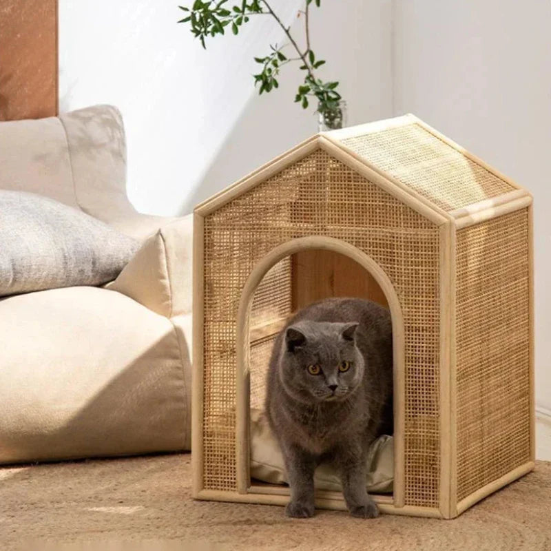 Luxe Rattan Pet House