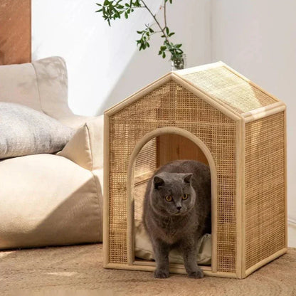 Luxe Rattan Pet House