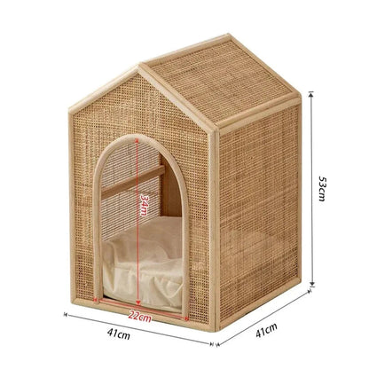 Luxe Rattan Pet House