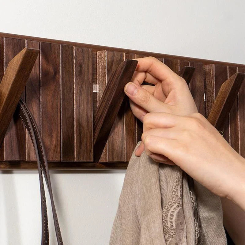 Japandi Walnut Wood Wall Hanger