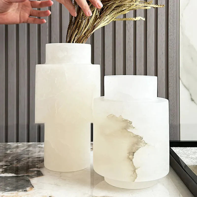 Scandinavian White Onyx Vases