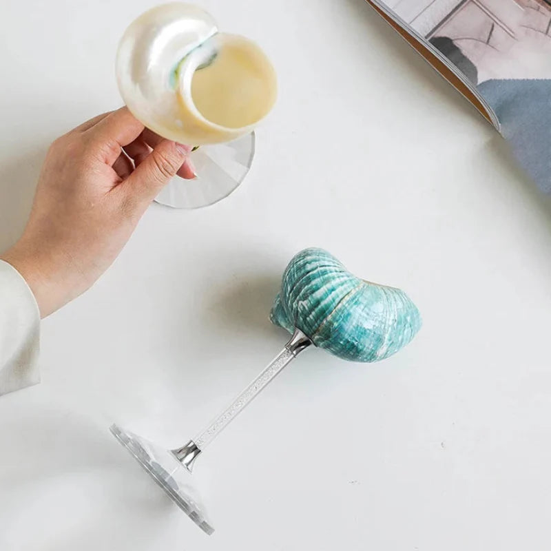 Seashell Glitter Stem Glasses