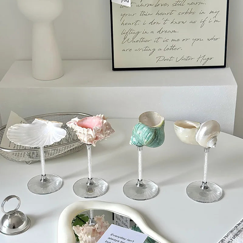Seashell Glitter Stem Glasses