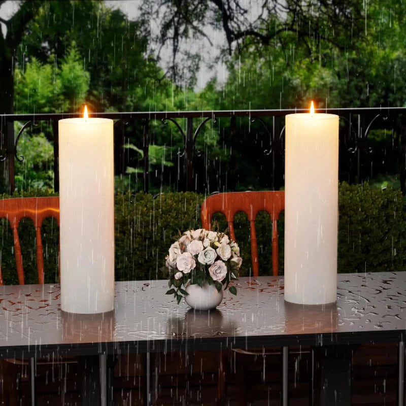 Tall Waterproof LED Flameless Candles (Set of 2)