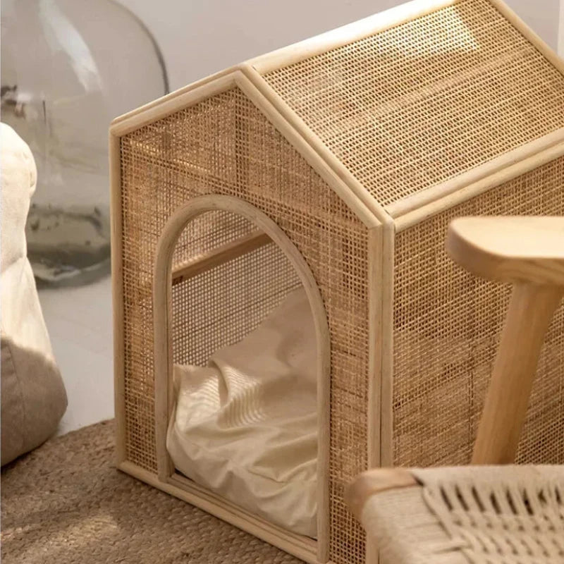 Luxe Rattan Pet House