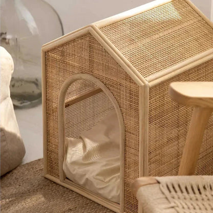 Luxe Rattan Pet House