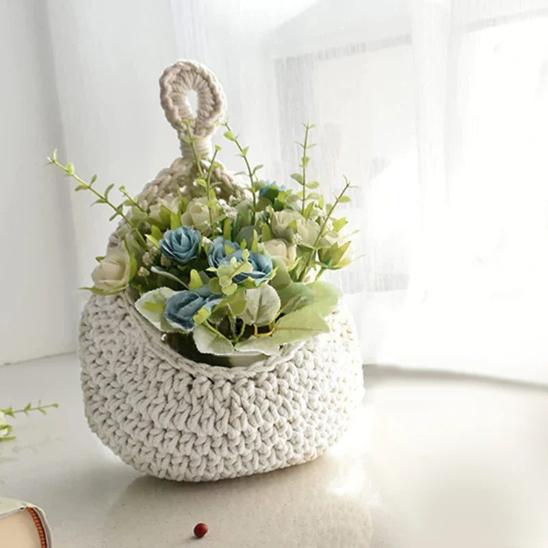 White Woven Storage Baskets