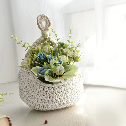 White Woven Storage Baskets