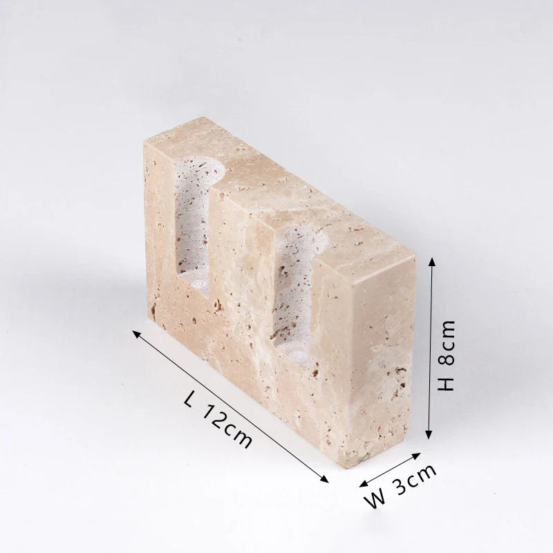 Travertine Candle Stick Holder