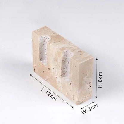 Travertine Candle Stick Holder