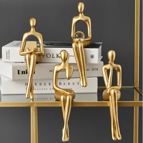Bling Gold Abstract Figurines