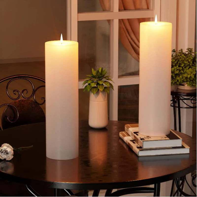Tall Waterproof LED Flameless Candles (Set of 2)