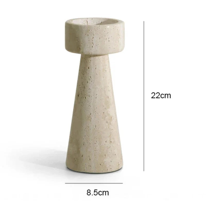 Travertine Candle Holders