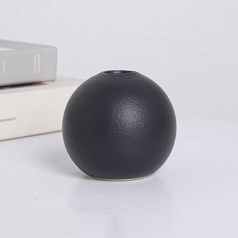 Round Black Vases
