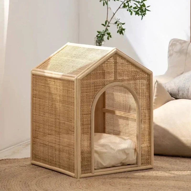 Luxe Rattan Pet House