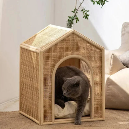 Luxe Rattan Pet House