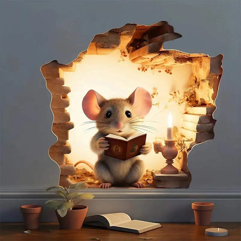 Mischief Mouse In The Wall Decal