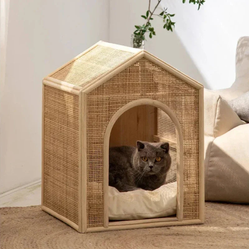 Luxe Rattan Pet House